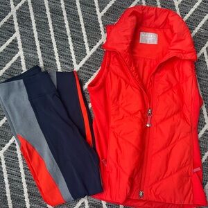 Athleta Rock Ridge Primaloft Vest & coordinating pant. Large/Red.